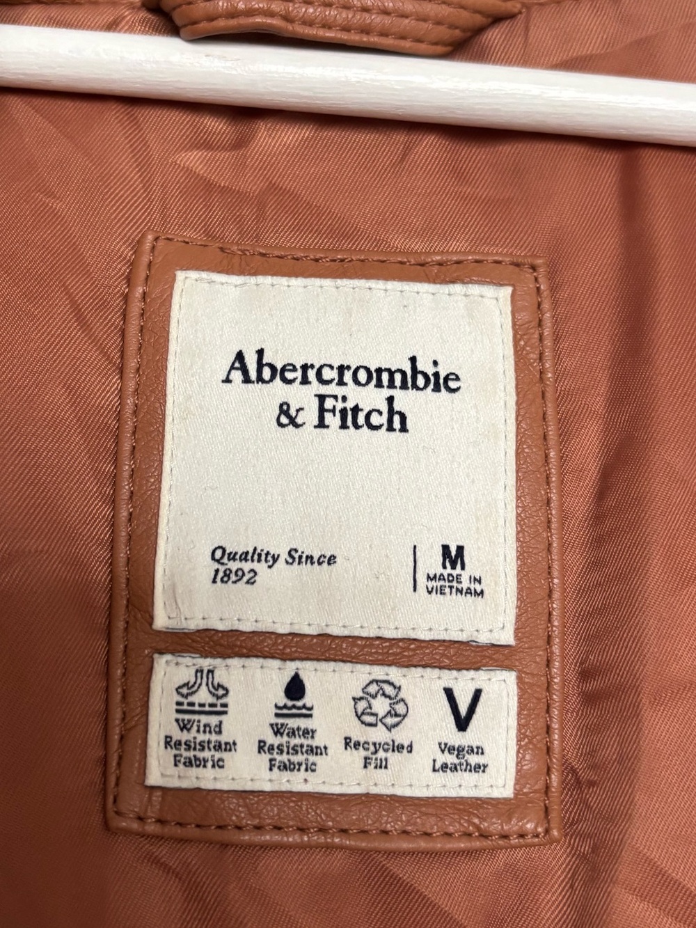 Abercrombie & Fitch Women's Diamond Puffer - Vegan Leather - Tan - Medium - Picture 5 of 12